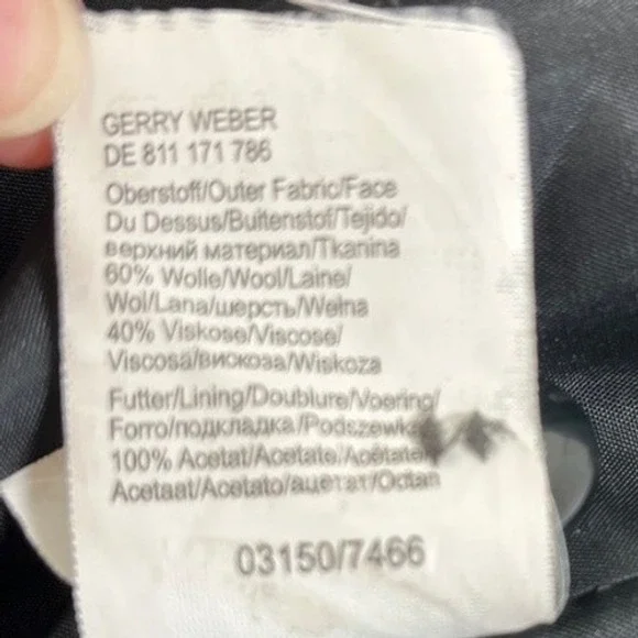 Gerry Weber Womens Herringbone‎ Tweed Blazer Size 8 Embroidered Detail - Picture 12 of 12